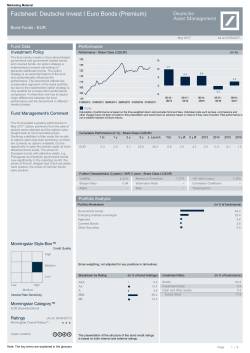 Factsheet: Deutsche Invest I Euro Bonds (Premium)