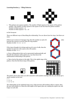 Learning Session 3 &ndash; Tiling Patterns 1. This pattern uses square