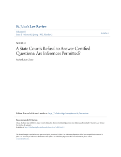 A State Court`s Refusal to Answer Certified Questions: Are