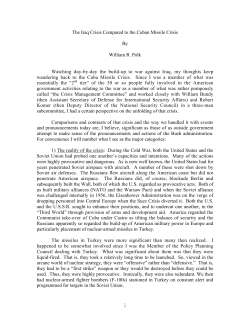 The Iraq Crisis compared to the Cuban Missile Crisis