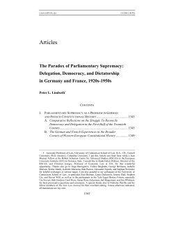 The Paradox of Parliamentary Supremacy