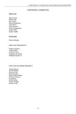CERTIFIED CANDIDATES FOR ORDAINED MINISTRY