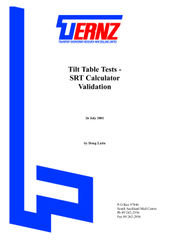 Tilt Table Tests SRT Calculator Validation