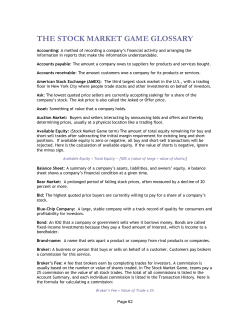 THE STOCK MARKET GAME GLOSSARY