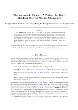 The markovchain Package: A Package for Easily