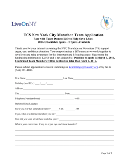 TCS New York City Marathon Team Application