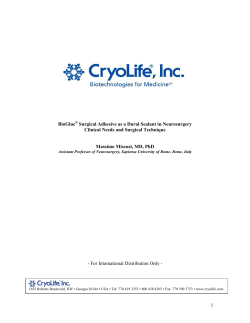 1 BioGlue Surgical Adhesive as a Dural Sealant in