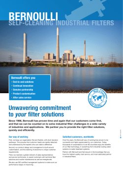 Product sheet Bernoulli Filter