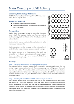 Main Memory &ndash; GCSE Activity