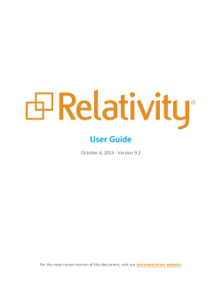 Relativity User Guide