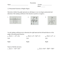 Block: ______ 2.2 Polynomial Functions of High