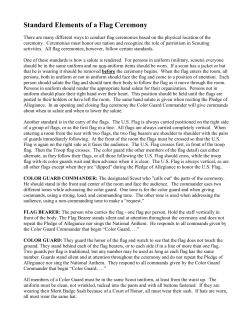 Flag Ceremony Troop 266 Standard Commands