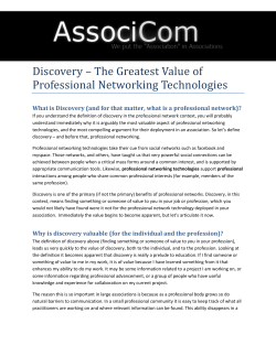Discovery &ndash; The Greatest Value of Professional Networking