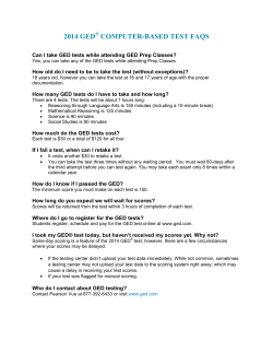 2014 GED Testing FAQs