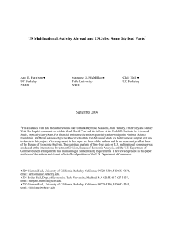 US Multinational Activity Abroad and US Jobs