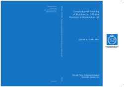 Computational Modeling of Reaction and Diffusion Processes in