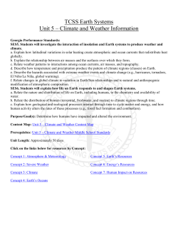 TCSS Earth Systems Unit 5 &ndash; Climate and Weather Information