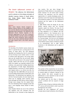 The Dutch influenced context of