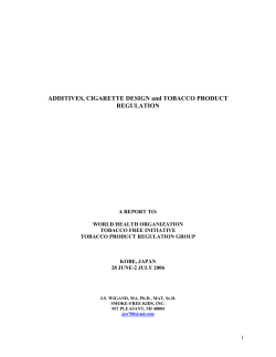ADDITIVES, CIGARETTE DESIGN and TOBACCO PRODUCT