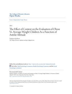 The Effect of Context on the Evaluation of Obese Vs
