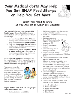 Your Medical Costs May Help You Get SNAP Food Stamps or Help