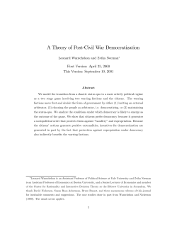 A Theory of Post-Civil War Democratization