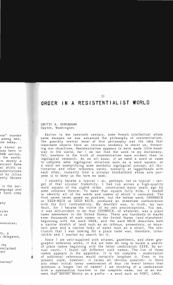 Order in a Resistentialist World - Digital Commons @ Butler University