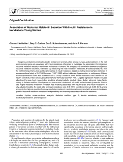Association of Nocturnal Melatonin Secretion With Insulin