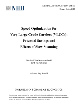 Speed Optimization for Very Large Crude Carriers