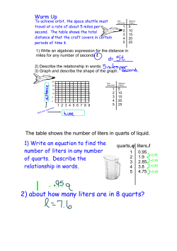 2) about how many liters are in 8 quarts?