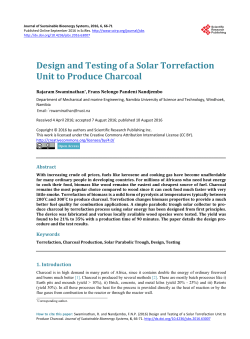 Design and Testing of a Solar Torrefaction Unit to Produce Charcoal