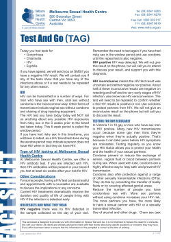 Test And Go Fact Sheet - Melbourne Sexual Health Centre