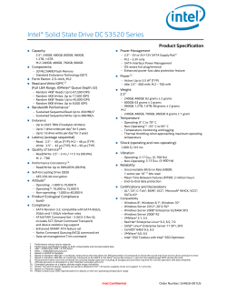 Intel Solid State Drive DC S3520 Series Advance Product