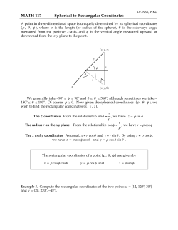 MATH 117 Spherical to Rectangular Coordinates