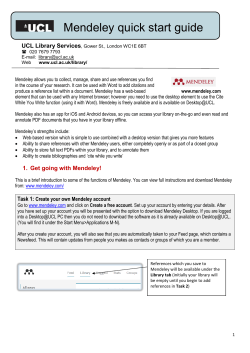 Mendeley quick start guide
