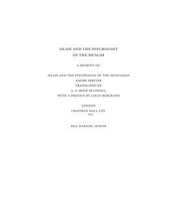 Islam and the Psychology of the Muslim