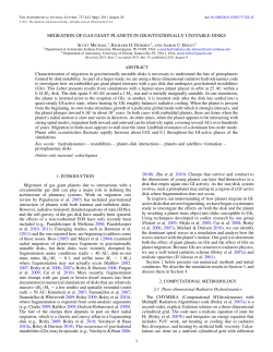 migration of gas giant planets in gravitationally unstable disks