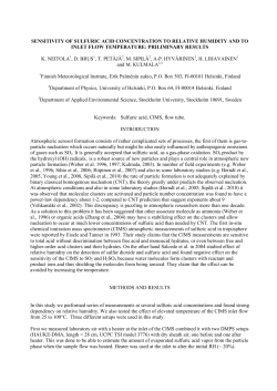 sensitivity of sulfuric acid concentration to relative humidity and to