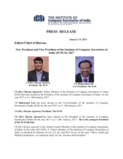 ICSI gets New President and Vice President for 2017