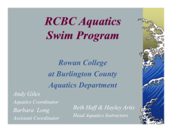 New Swimmer Orientation - Rowan College at Burlington County