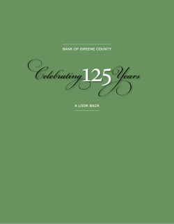 Read Full History - The Bank of Greene County