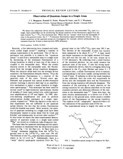 Observation of Quantum Jumps in a Single Atom