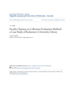a Case Study of Redeemer`s University Library