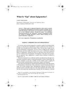 "What is "Epi" about Epigenetics?"
