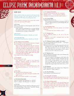 ECLIPSE PHASE MAJOR ERRATA 1.2.1