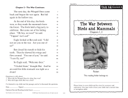 The War Between Birds and Mammals