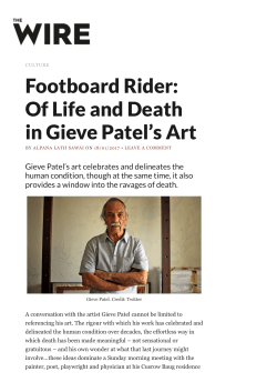 Footboard Rider: Of Life and Death in Gieve Patel`s Art