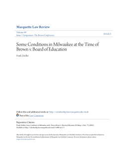 Some Conditions in Milwaukee at the Time of Brown v. Board of