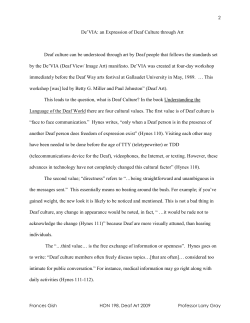 De`VIA: and Expression of Deaf Culture through Art