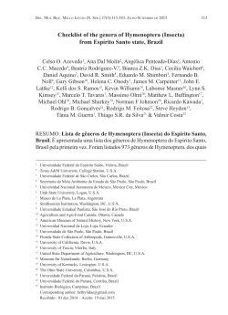 Checklist of the genera of Hymenoptera (Insecta